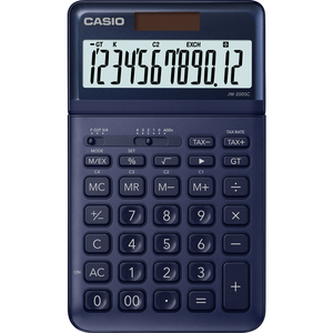 Számológép CASIO JW-200SC, 12 számjegyű, elem + napelemes, sötétkék