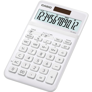 Számológép CASIO JW-200SC, 12 számjegyű, elem + napelemes, fehér