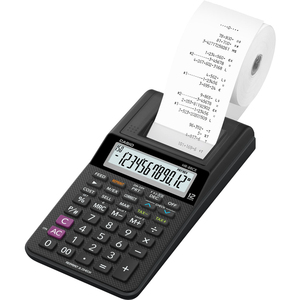 Számológép CASIO HR-8RCE, nyomtatószal, 12 számjegyű, elem+hálózat