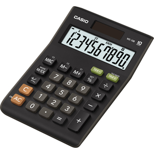 Számológép CASIO MS-10B S, 10 számjegyű, elem+napelemes, fekete