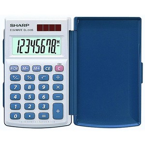 Számológép SHARP EL-243S, 8 számjegyű, elem + napelem