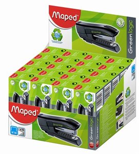 Fűzőgép No.10 MAPED Greenlogic Pocket, 15 lap, beépített kapocskiszedő
