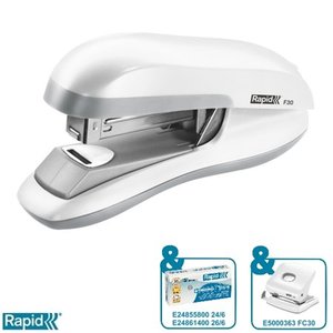 Fűzőgép 24/6 RAPID F30, laposan tűző, 30 lap, fehér
