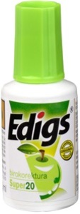 Hibajavító folyadék 20 ml, EDIGS Ekofluid Super, zöldalma