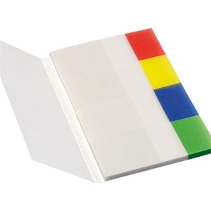 Jelölőcímke 20x50mm, 4x40 lap, INFO NOTES, műanyag, átlátszó, 4 szín