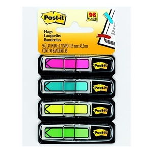 Jelölőcímke 11,9x43,2mm "NYÍL" 3M POST-IT 684-ARR4, műanyag, 4x24 lap