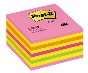 Öntapadó jegyzettömb 76x76 mm, 3M POST-IT 2028-NP 450lap, lollipop pink