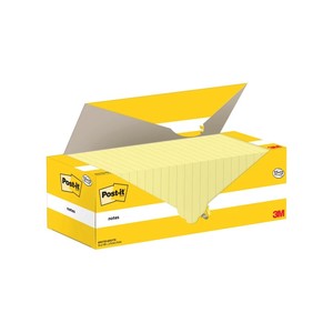 Öntapadó jegyzettömb 76x76 mm, 3M Post-it 654, sárga, 100 lap,