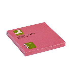 Öntapadó jegyzettömb 76x76mm, Q-CONNECT KF10516, 6x80 lap, neon pink