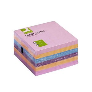 Öntapadó jegyzettömb 76x76mm, Q-CONNECT, 6x80 lap, rainbow ultra,