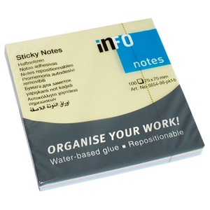 &Ouml;ntapad&oacute; jegyzett&ouml;mb 75x75 mm, INFO NOTES, 100 lapos, pasztell sz&iacute;nek
