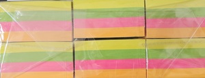 Öntapadó jegyzettömb 76x76 mm, OFFICIAL, 450 lap, neon MIX