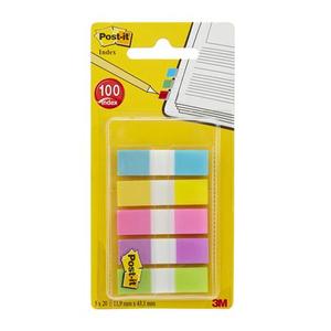 Jelölőcímke 12x44mm, 5x20lap, 3M Post-it 683-5CB, műanyag, vegyes