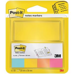 Jelölőcímke 20x38mm, 4x50lap, 3M Post-it 670-4U, papír, ultra vegyes