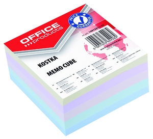 Kockatömb 85x85x40 mm, GRS, ragasztott, színes papír
