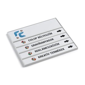 Infótábla, alusign FIX, sínes, 62+4x31 mm, 1+4 sor