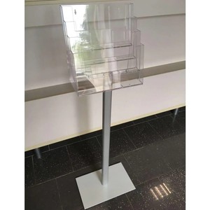 Szórólaptartó állvány 4 x A4, 1230 mm alumínium szárú, 4 rekeszes
