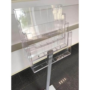 Szórólaptartó állvány 4 x A4, 1230 mm alumínium szárú, 4 rekeszes