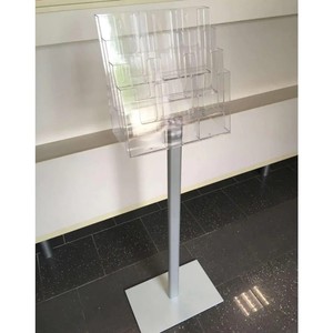 Szórólaptartó állvány 12 x 1/3 A4, 1230 mm alumínium szárú, 12 rekeszes