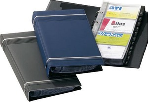 Névjegykártyatartó DURABLE Visifix, 4 gyűrűs, 200 db-os, barna