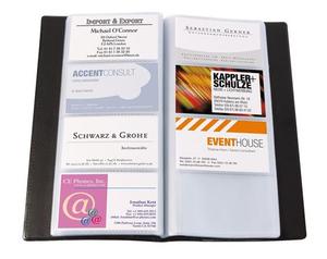 Névjegytartó 192 db-os, SIGEL, műbőr, fekete