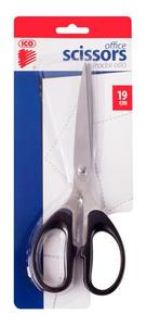 Olló 19 cm, ICO S02-043, irodai, műanyag fogórész, fekete