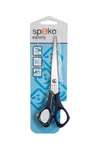 Olló 16 cm, SPOKO 0542 Eco, szimmetrikus, s.kék műanyag fogórész