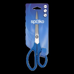 Olló 21 cm, SPOKO 0544 Eco, aszimmetrikus, v.kék műanyag fogórész