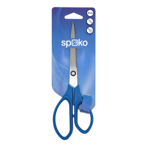 Olló 21 cm, SPOKO 0544 Eco, aszimmetrikus, v.kék műanyag fogórész