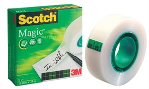 Ragasztószalag 12mm x 33m, 3M Scotch Magic 810, írható, átlátszó