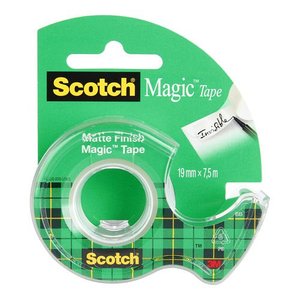 Ragasztószalag 19mm x 7,5m, 3M Scotch Magic 8-1975D írható + adagoló