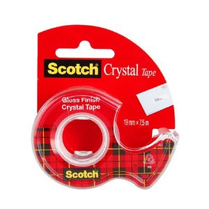 Ragasztószalag 19mm x 7,5m, 3M Scotch 6-1975D, kristály, adagolón.
