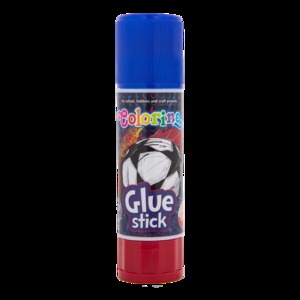 Ragasztóstift 15g, COLORINO Futball, kerek, fehér