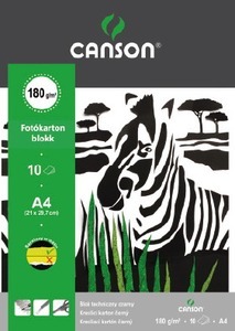 Fotókarton A4, 160 g, CANSON Student, 10 lap, fekete