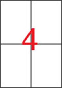 Etikett 105x148 mm, APLI, poliészter, időjárásálló, 20 lap, fehér