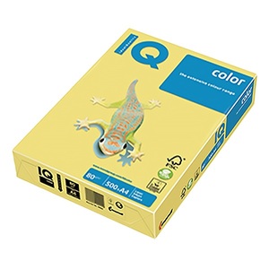 Másolópapír A4, 80g, IQ Color, pasztell, 500 lap, YE23 sárga