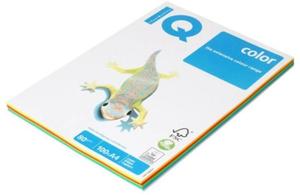 M&aacute;sol&oacute;pap&iacute;r A4, 80g, IQ Color, Rainbow-pack, intenz&iacute;v MIX, 4x25 lap