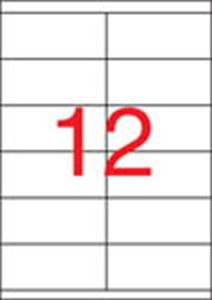 Etikett 105x48 mm, APLI, univerzális, 12 címke, 100 lap, fehér