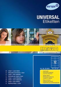 Etikett 105x48mm, AVERY Europe100, univerzális, 100 lap, fehér