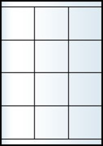 Etikett 70x67,7 mm, JAC, 12 címke/lap, 100 lapos, fehér