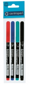 Alkoholos filc CENTROPEN 2536/4, kúpos, 1 mm, 4 különböző szín