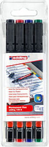 Alkoholos filc EDDING 140S/4, OHP, 0,3 mm, 4 db-os, 4 különböző szín