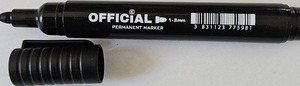 Alkoholos filc, OFFICIAL, kerek hegyű, 1-3 mm, fekete