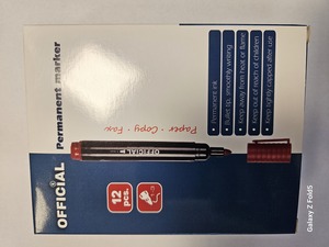 Alkoholos filc, OFFICIAL, kerek hegyű, 1-3 mm, piros