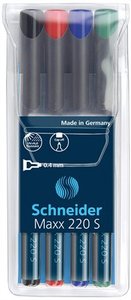 Alkoholos filc SCHNEIDER Maxx 220 S, 0,4 mm, 4 db-os készlet.