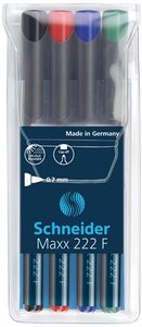 Alkoholos filc SCHNEIDER Maxx 222 F, 0,7 mm, 4 db-os készlet.