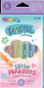 Filc készlet 6 db, COLORINO, glitteres, 6 különböző pasztell színben