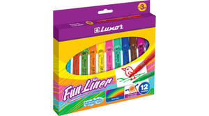 Filc LUXOR Funliner, vízbázisú 12 db-os készlet, papír dobozban.