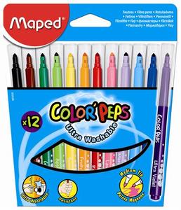 Filckészlet 12 db, MAPED Color`Peps, 1-3,6 mm, 12 különböző szín