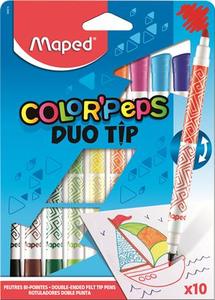 Filckészlet 10 db, MAPED Color`Peps Duo Tip, kétvégű, 10 szín